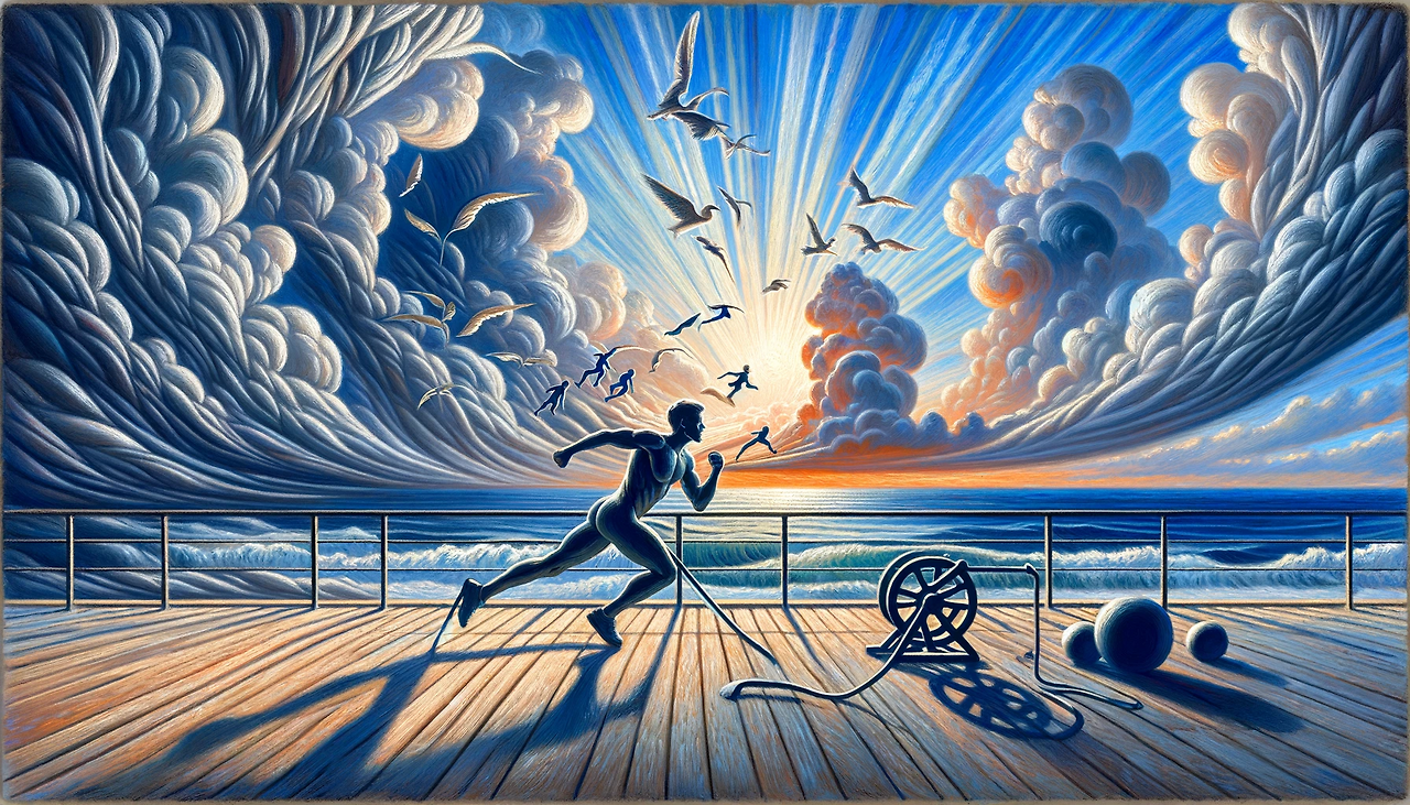 DALL·E 2024-01-31 14.09.34 - An image representing the role of physical exercise in reducing stress and improving mood, showing a person engaging in exercise with a sense of vital.png