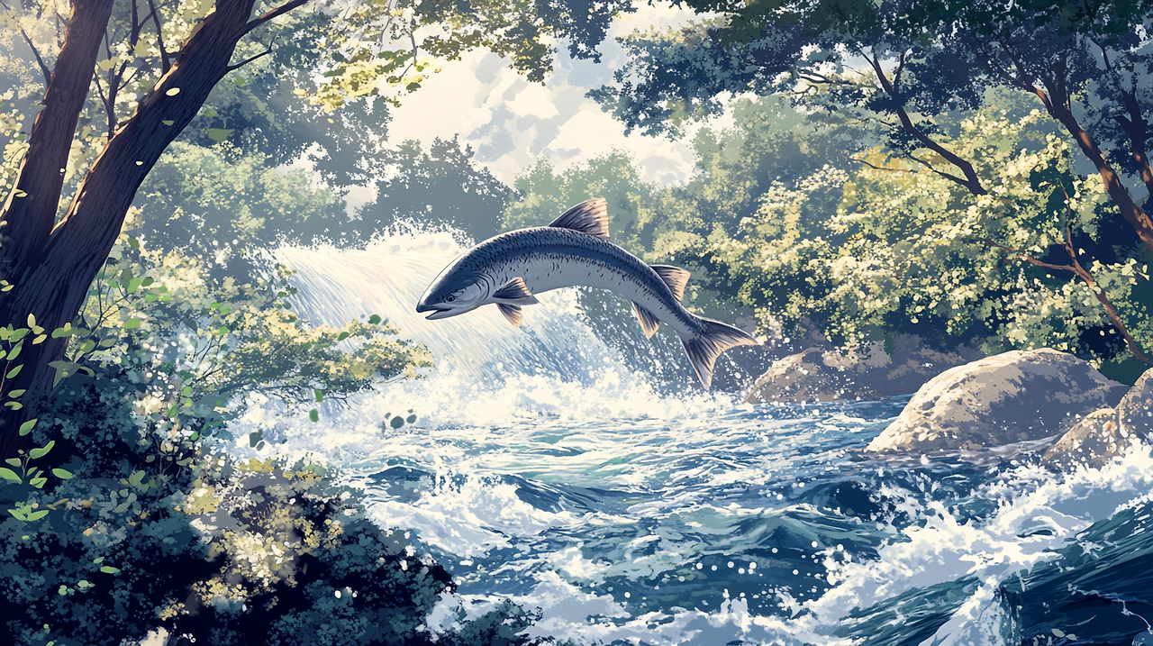 rockypark_A_dynamic_and_detailed_illustration_of_a_salmon_lea_bdb7ffb9-a3b3-47e2-8eef-45d67b3ca6cb_2.png