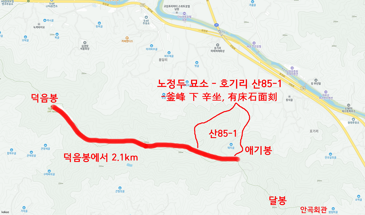 [노정두 묘소]표시--p-60-1-노형점 계-부봉 하-호기리 산 85-1-돼지바위-사본 -KakaoMap_20251118_120031.png