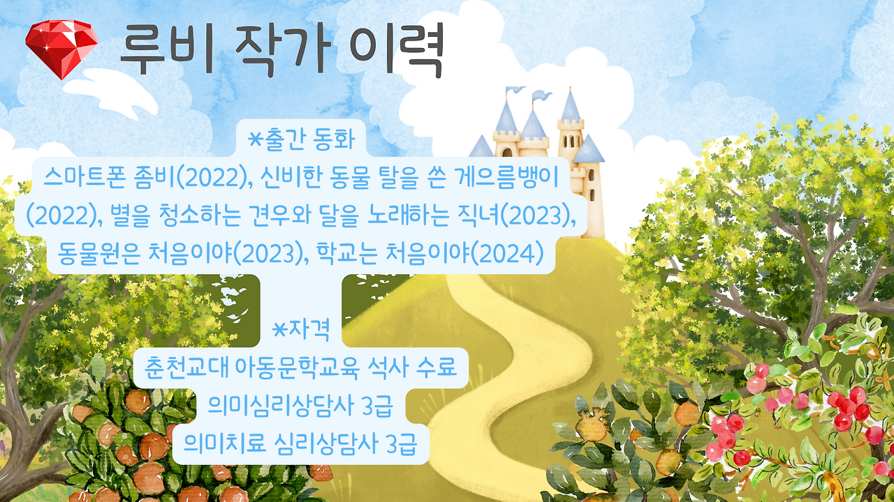 Green Colorful Watercolor Fairy Tale Forest Castle Desktop Wallpaper.png