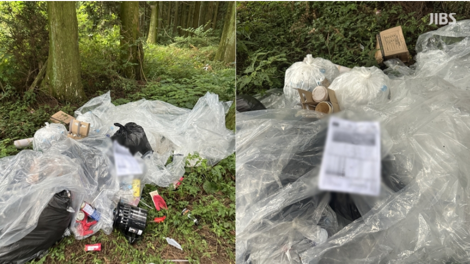 디즈니+오리지널 드라마 '현혹'촬영팀이 무단 투기한 쓰레기.png