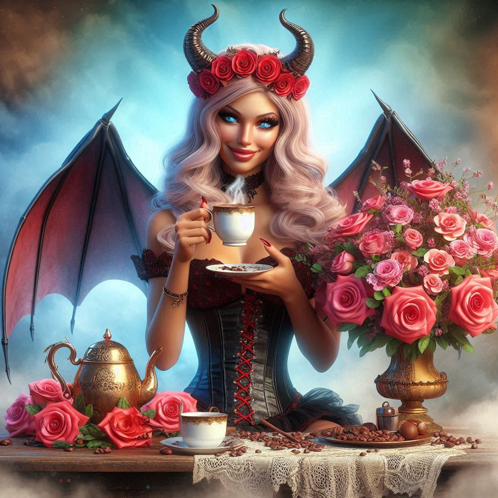 커피를 즐기는 이쁜 악마, 현실적인 _1.png