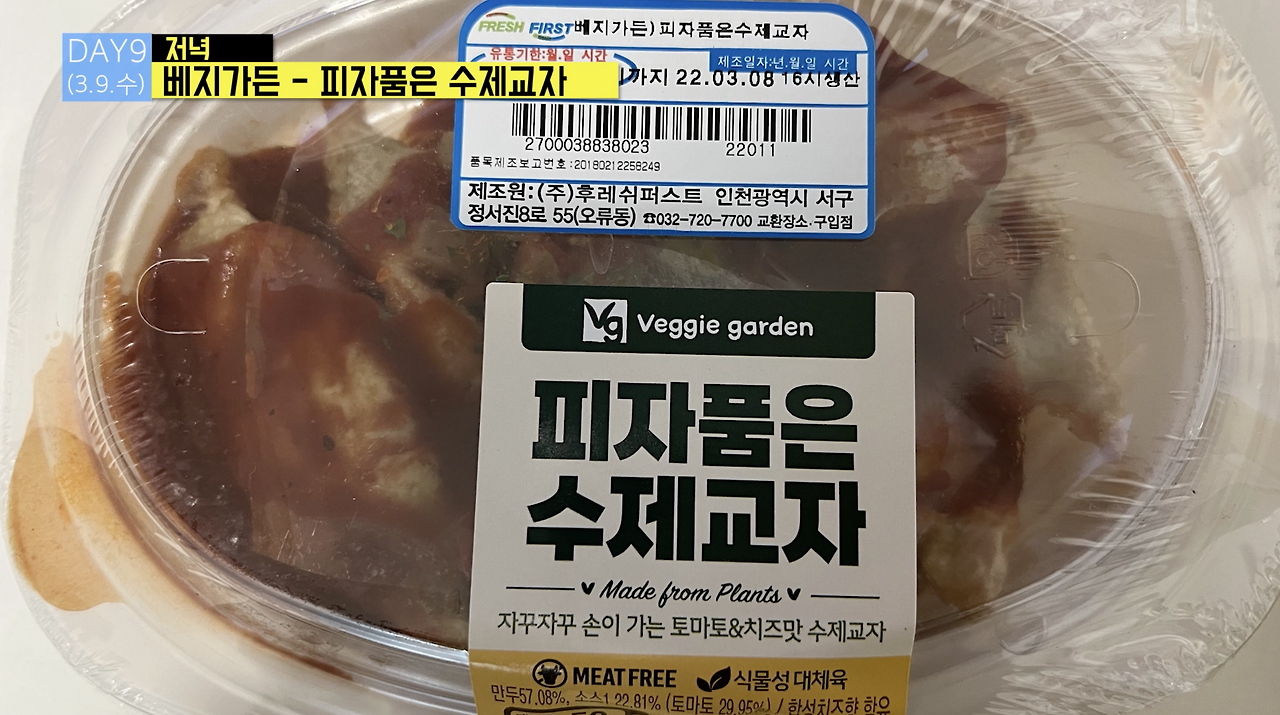 [비건한달] DAY9 | 피자만두도 비건일 수 있다
