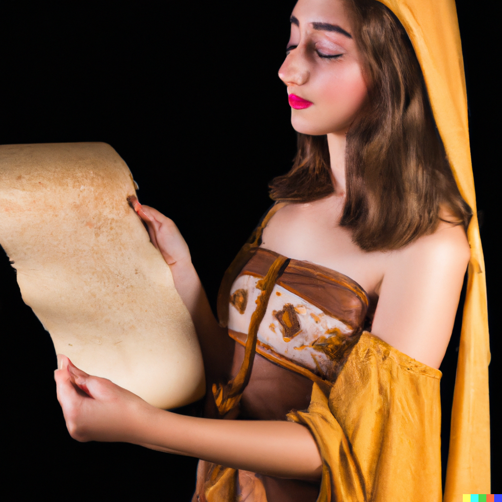 DALL·E 2022-09-19 21.45.07 - mythic people who rise a stone paper, in bible.png