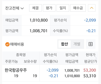 2024.03.06일 수요일 연습계좌 현황_한국항공우주 매수.png