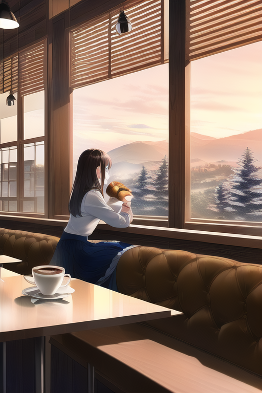 {{{best quality}}}, {{ultra-detailed}}, {natural light}, {cozy café}, {asian}, { s-3436107379.png