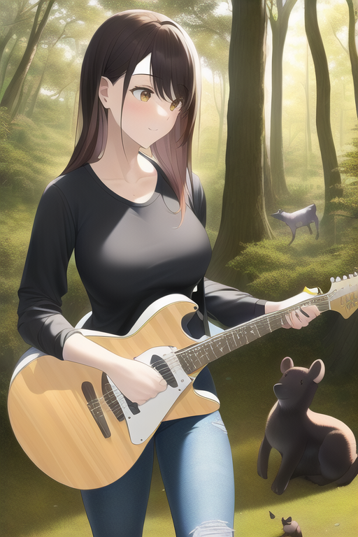 {{{best quality}}}, {{ultra-detailed}}, {natural light}, {in the woods}, {asian} s-3854175785.png