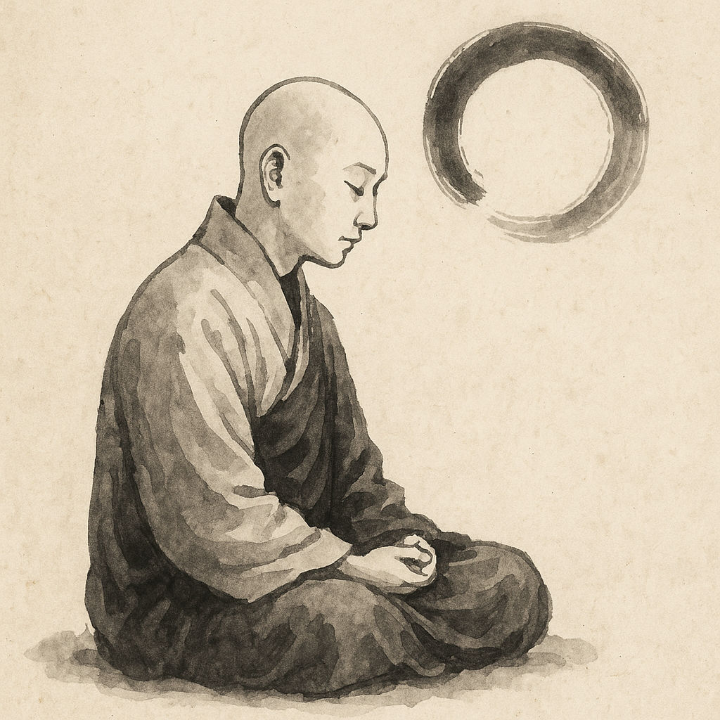 선정적 묵화와 명상하는 스님.png