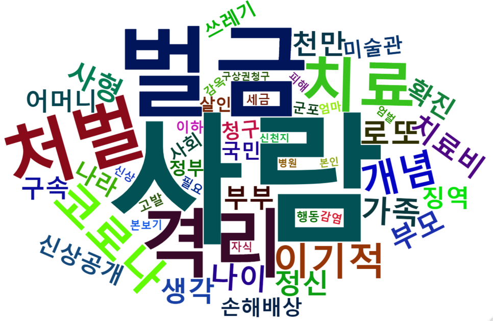 [그림 11] 코로나19 자가격리 위반자에 대한 포털 댓글 워드 클라우드.png