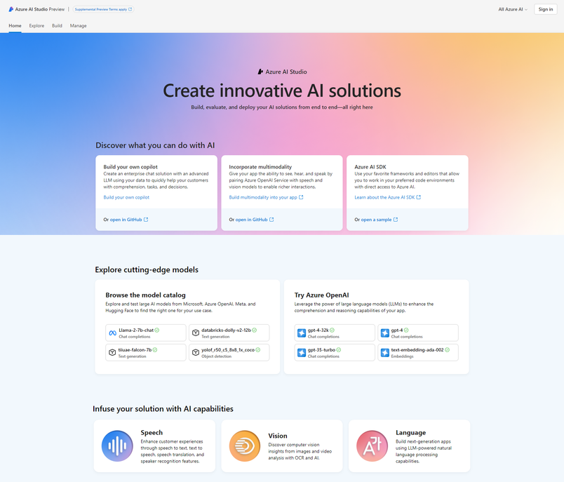 Azure AI Studio homepage.png