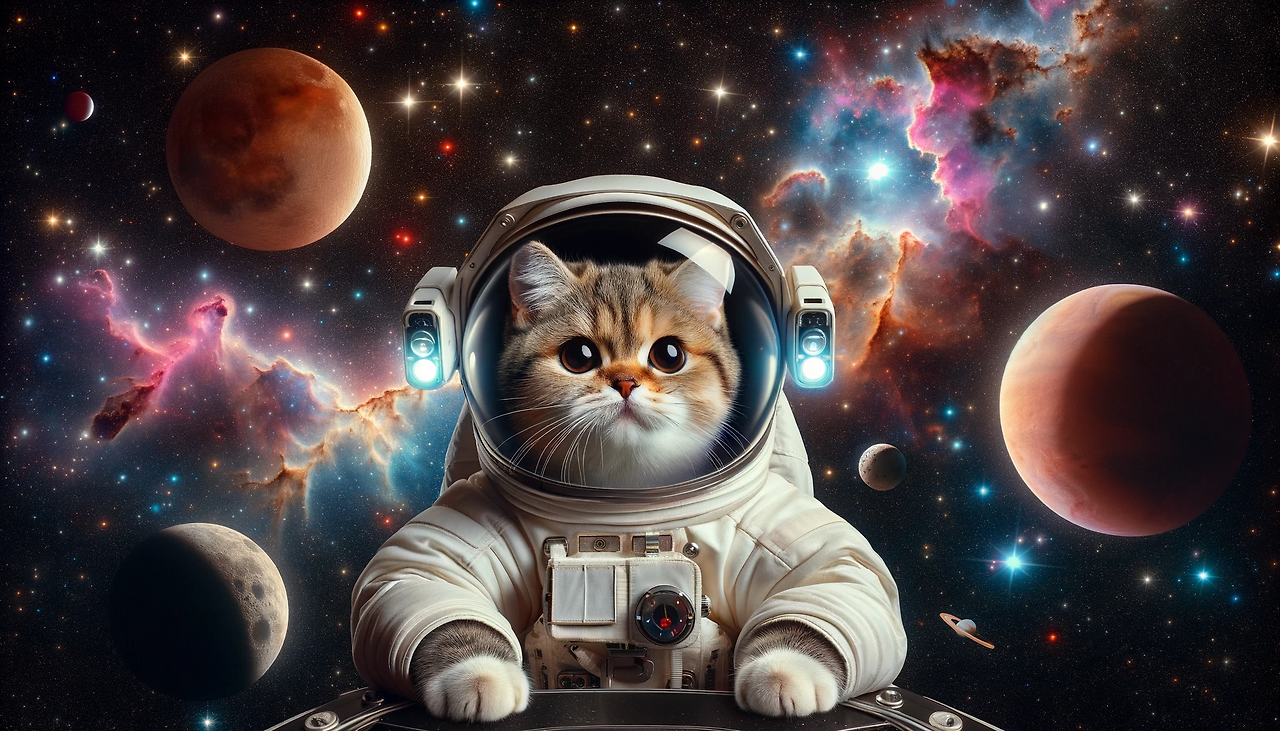 DALL·E 2024-01-01 04.07.44 - A short-legged cat in a space suit, floating in outer space among stars and planets. The cat looks curious and adventurous, with its small paws reachi.png