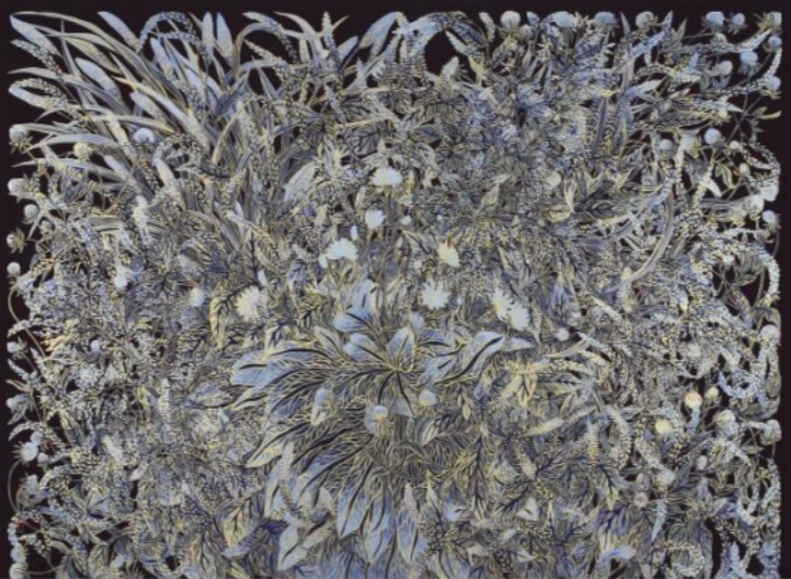 성민우, 풀의 정원, 53.0cm x 72.7cm, 비단에 채색과 금분, 2025.png