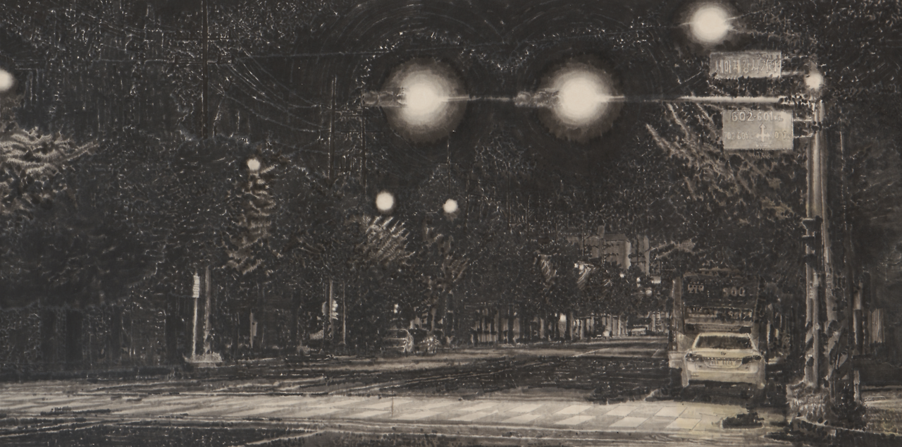 임철민, 건널목 1, 2023, 장지에 수묵, 70.x1400cm(2).png