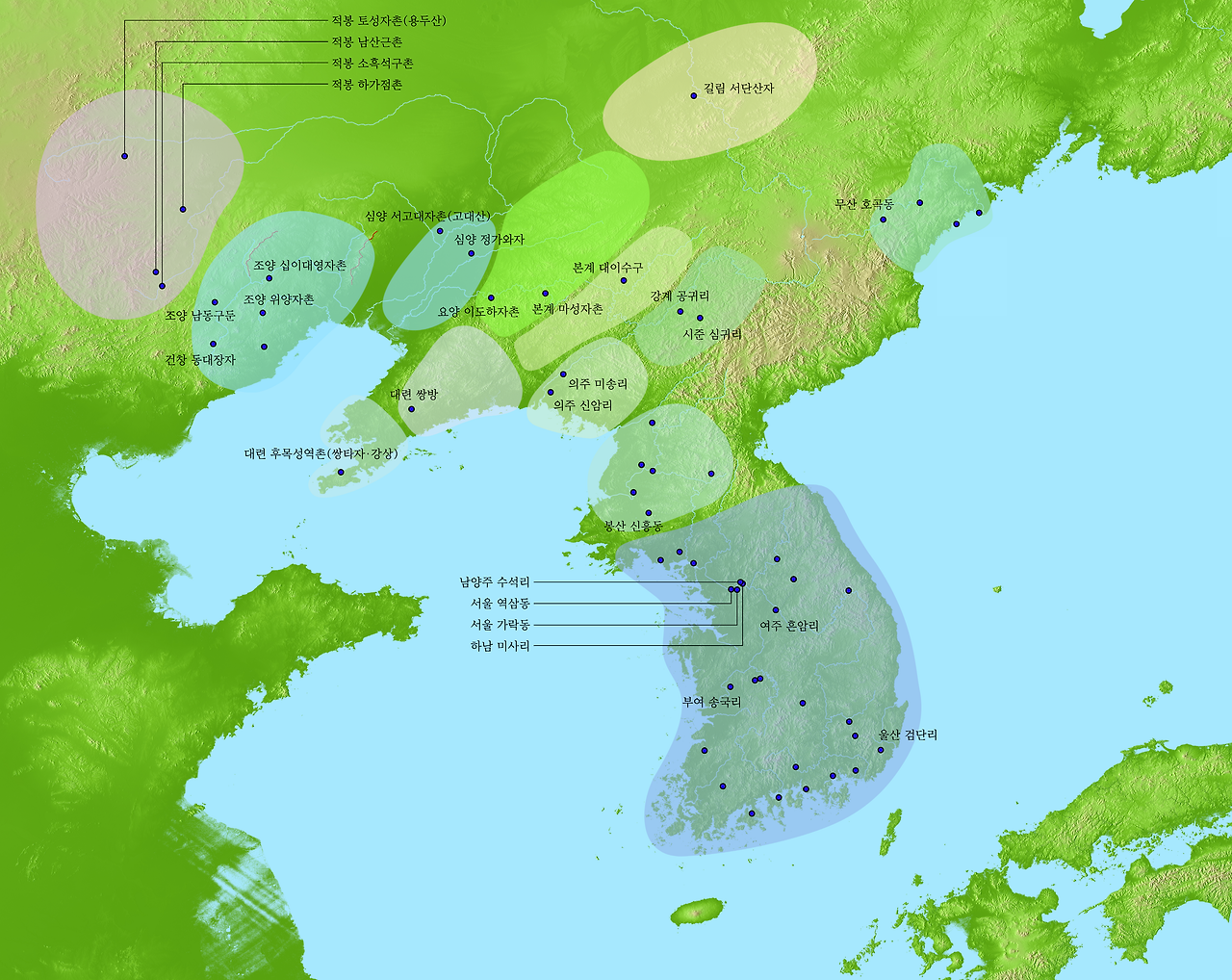 한국 청동기시대 문화유형권역(브런치).png