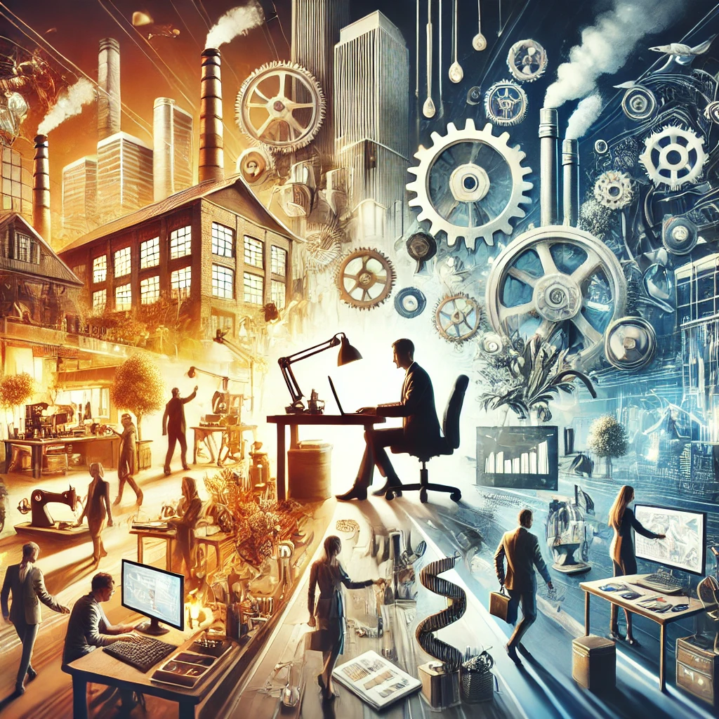 DALL·E 2024-07-10 10.35.03 - Create a visually striking image that captures the diversity of professional environments. This image should illustrate various occupational settings,.png