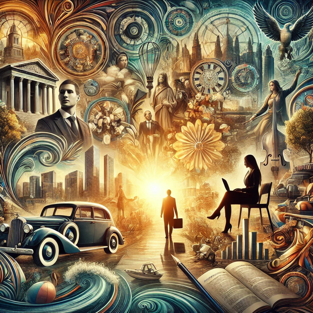 DALL·E 2024-07-10 10.34.55 - Create an elegant image depicting experiential diversity, focusing on various life experiences such as travel, education, and professional careers. Th.png