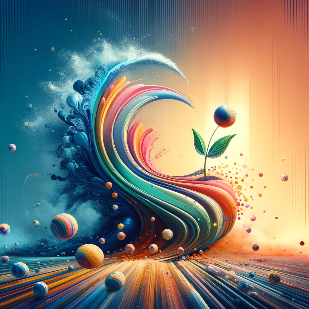 DALL·E 2024-06-10 12.32.51 - Create an artistic and stylish image that illustrates the concept of small inputs leading to significant outputs without including any people. Show a .png