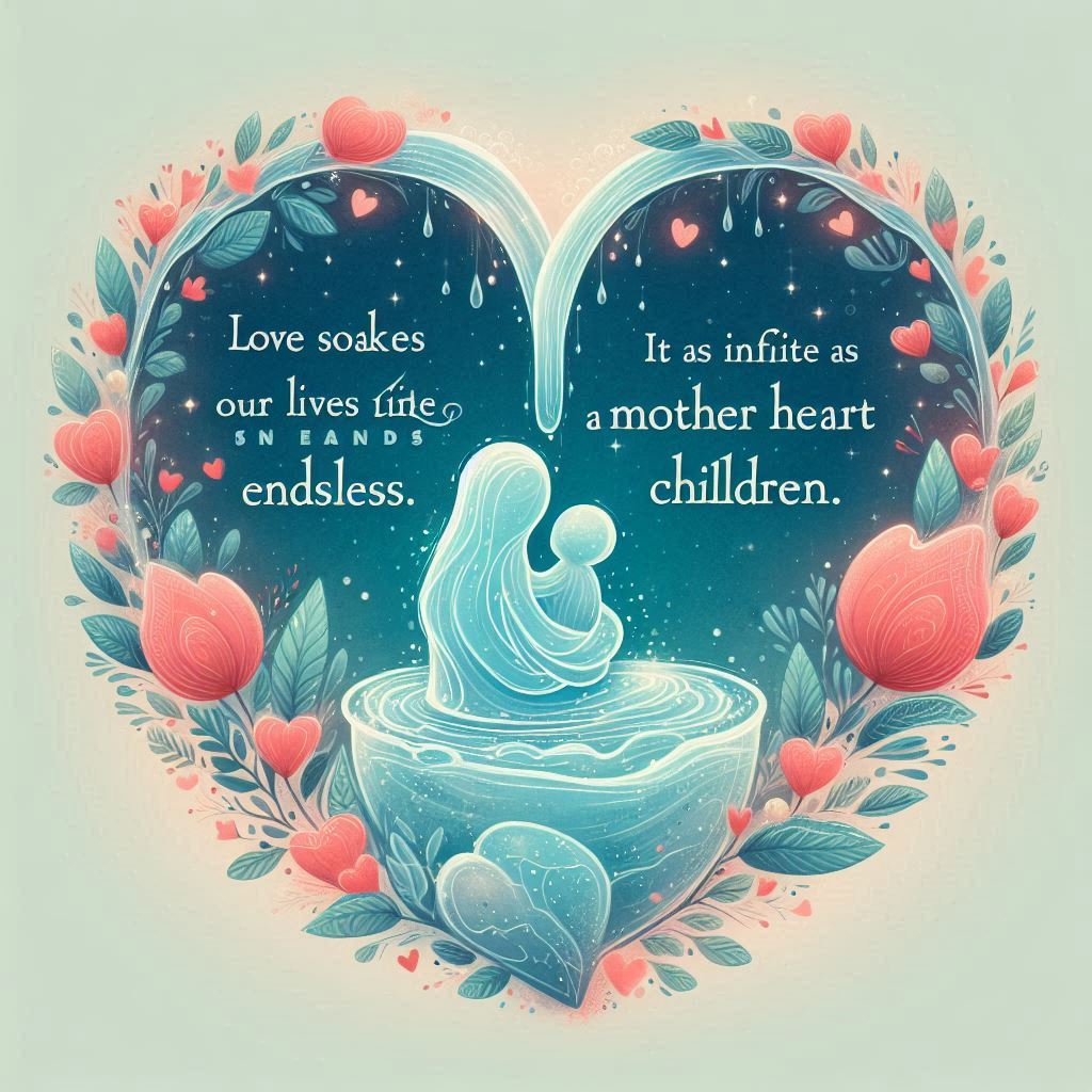 사랑은 끝없이 흐르는 맑은 물처럼 우리의 삶을 적신다. 자녀를 향한 어머니의 한없는 마음처럼 무한하다..png