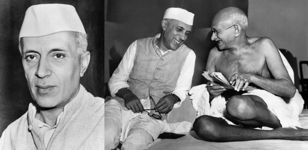 Jawaharlal Nehru with Mahatma Gandhi (Wikipedia).png