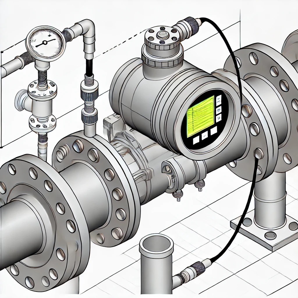 A detailed illustration of a Flow Transmitter used_.png