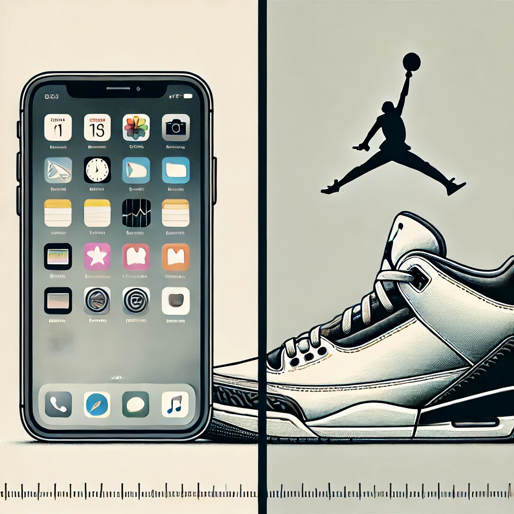 DALL·E 2025-02-01 00.39.49 - A digital illustration featuring a vertical boundary line in the center. On the left side, there is a detailed illustration of an iPhone, showcasing i.png