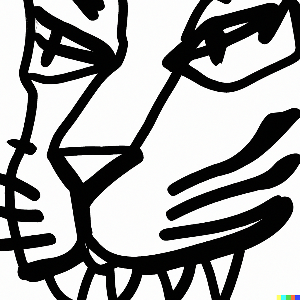 DALL·E 2023-02-07 10.51.49 - Matisse style simple sketch without coloring. a Tiger face .png