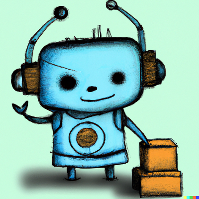 DALL·E 2022-10-29 13.31.37 - Little robot with phones on both sides of its head.png