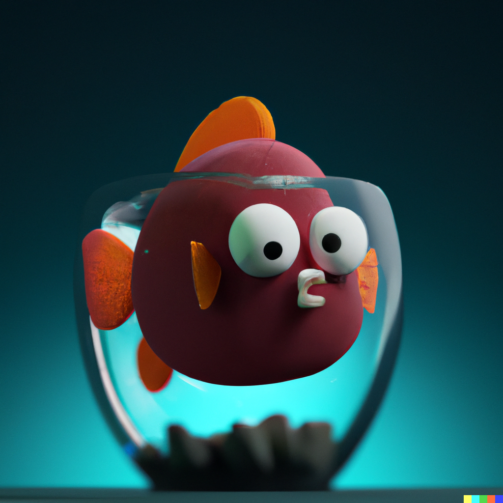 DALL·E 2023-09-16 13.59.58 - 3D render of a cute tropical fish in an aquarium on a dark blue background, digital art.png