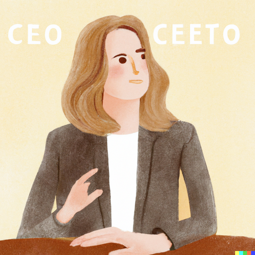 DALL·E 2023-09-11 17.51.03 - Expressing a conversation with the CEO who is starting to feel the insight in pencil and watercolor style.png