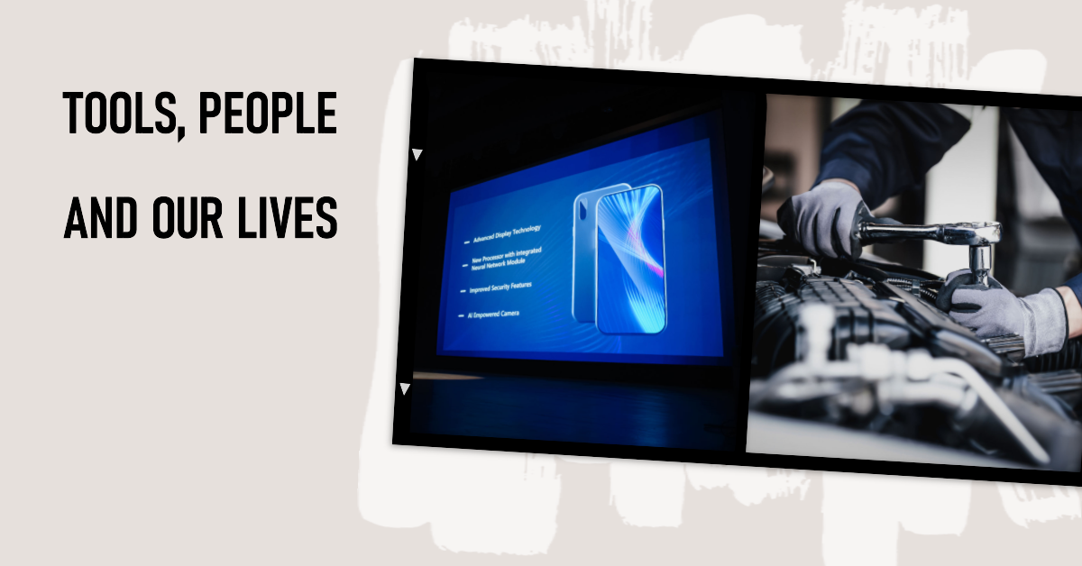 Create a design that showcases the importance of tools in our   life. Use images of hands usi.png