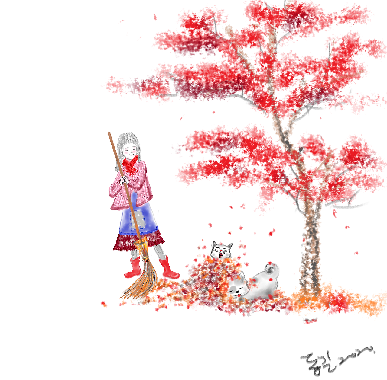 가랑잎 쓸기.png