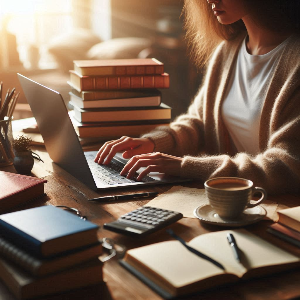 글을 쓰고 있는 여성 작가의 뒷모습.png