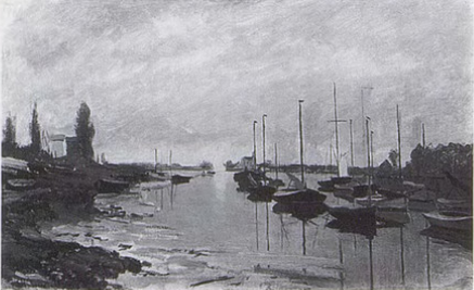 클로드 모네, Argenteuil, bateaux au long de la berge.png