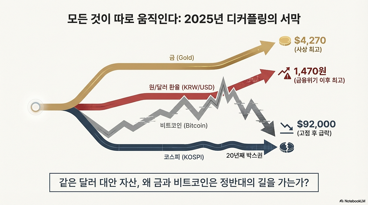 자산 제각각, 금·달러·비트코인 디커플링의 진실