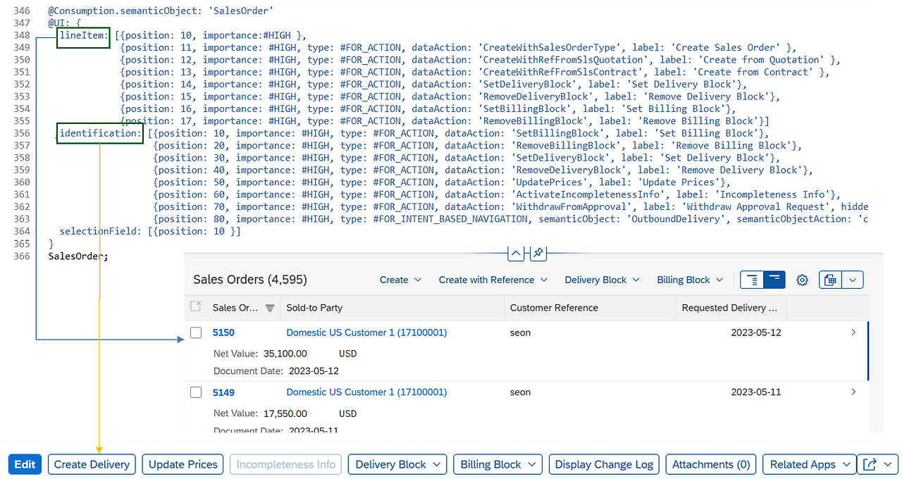 [그림 7-59] 표준 CDS View 참조 - Metadata Extension의 UI Annotation 선언 부분 3.png