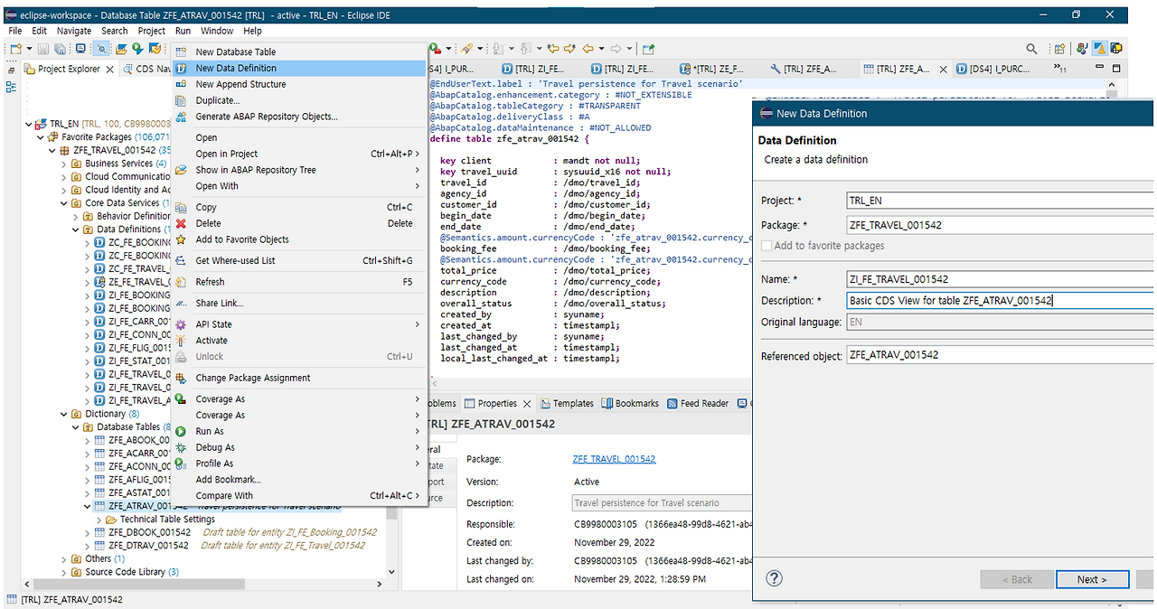 [그림 7-42] ABAP CDS View 생성(ADT).png