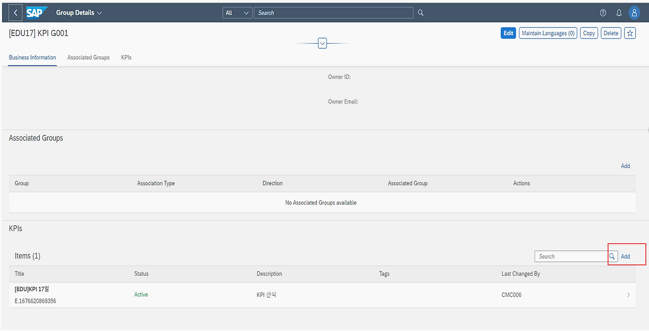 [그림 6-38] Manage KPIs & Report - Group내에서 KPI 생성.png