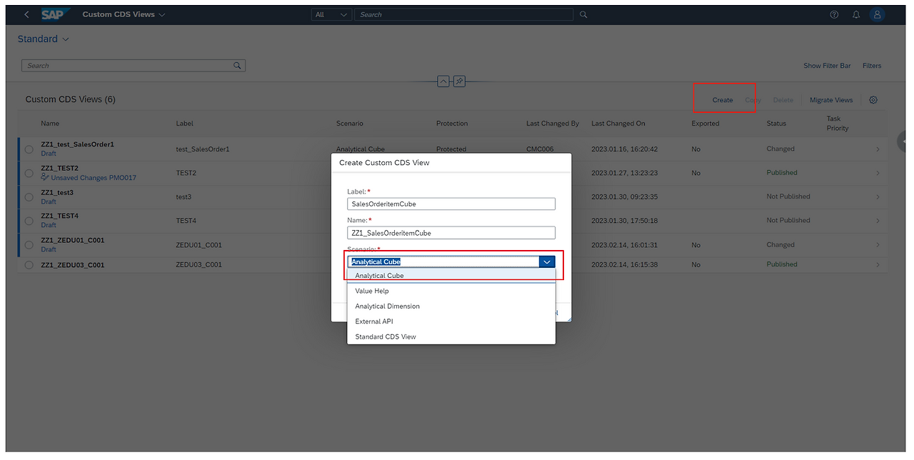 [그림 6-24] Custom CDS View 생성 - Step 1.png