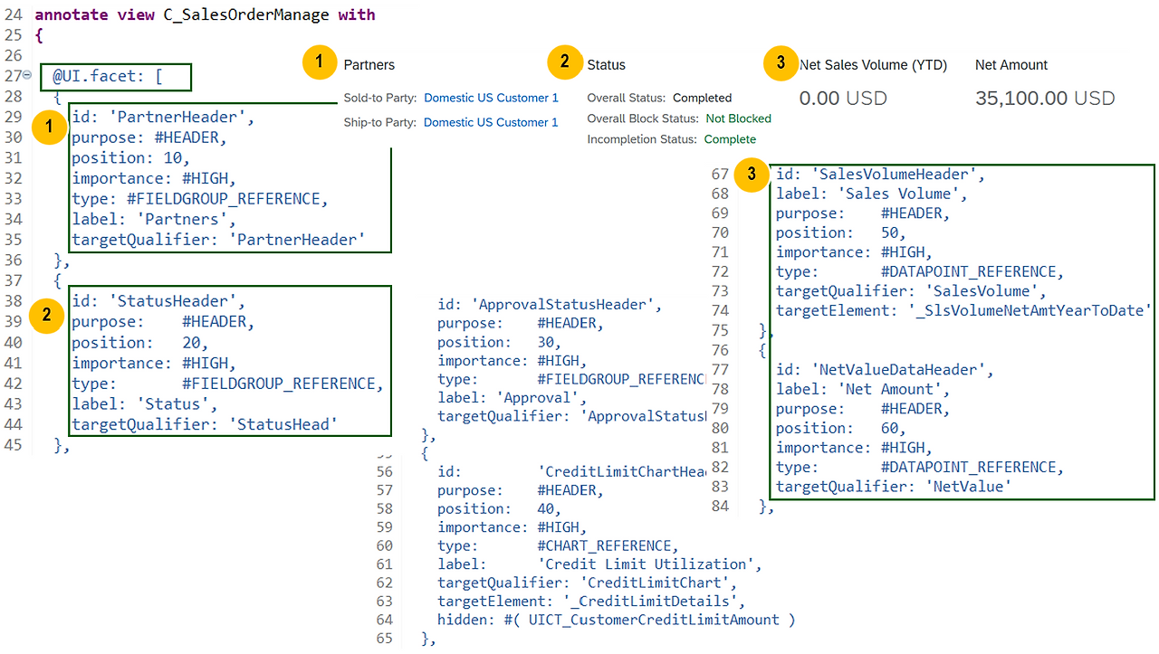 [그림 7-57] 표준 CDS View 참조 - Metadata Extension의 UI Annotation 선언 부분.png