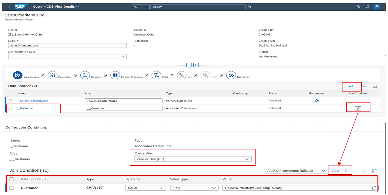 [그림 6-26] Custom CDS View 생성 - Step 3, 4.png