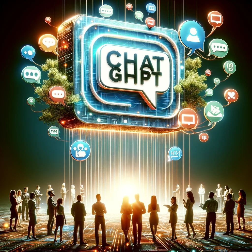 DALL·E 2023-11-24 15.11.12 - A creative and visually engaging thumbnail representing the advantages of ChatGPT. The image should feature a diverse group of people, representing va.png