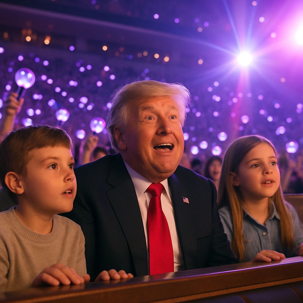 20250616_1930_Trump at BTS Concert_simple_compose_01jxw4jv41ebzvkvh9qpn7czc8.png