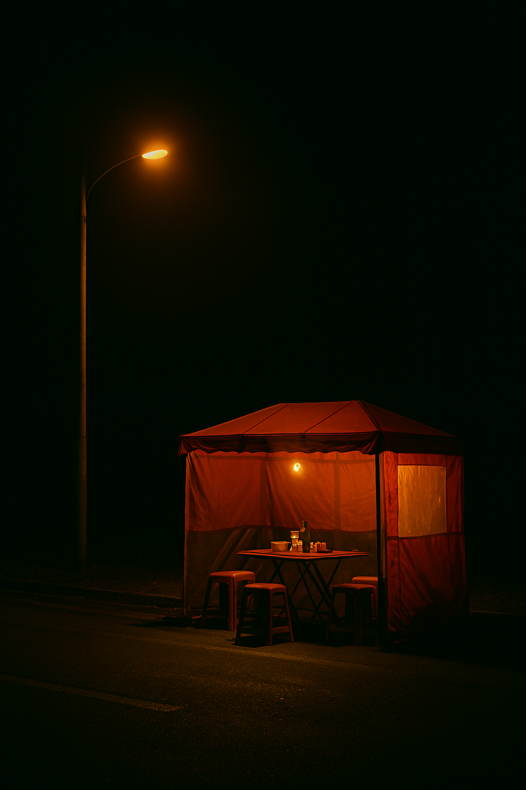 가로등 밑에 포장마차만 있는 이미지.png