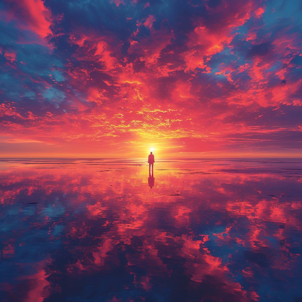bears_Calm_lake_surface_vast_sky_rose_red_deep_blue_blue-purple_e70a787d-a3f9-4420-9482-fce22348b1d5.png