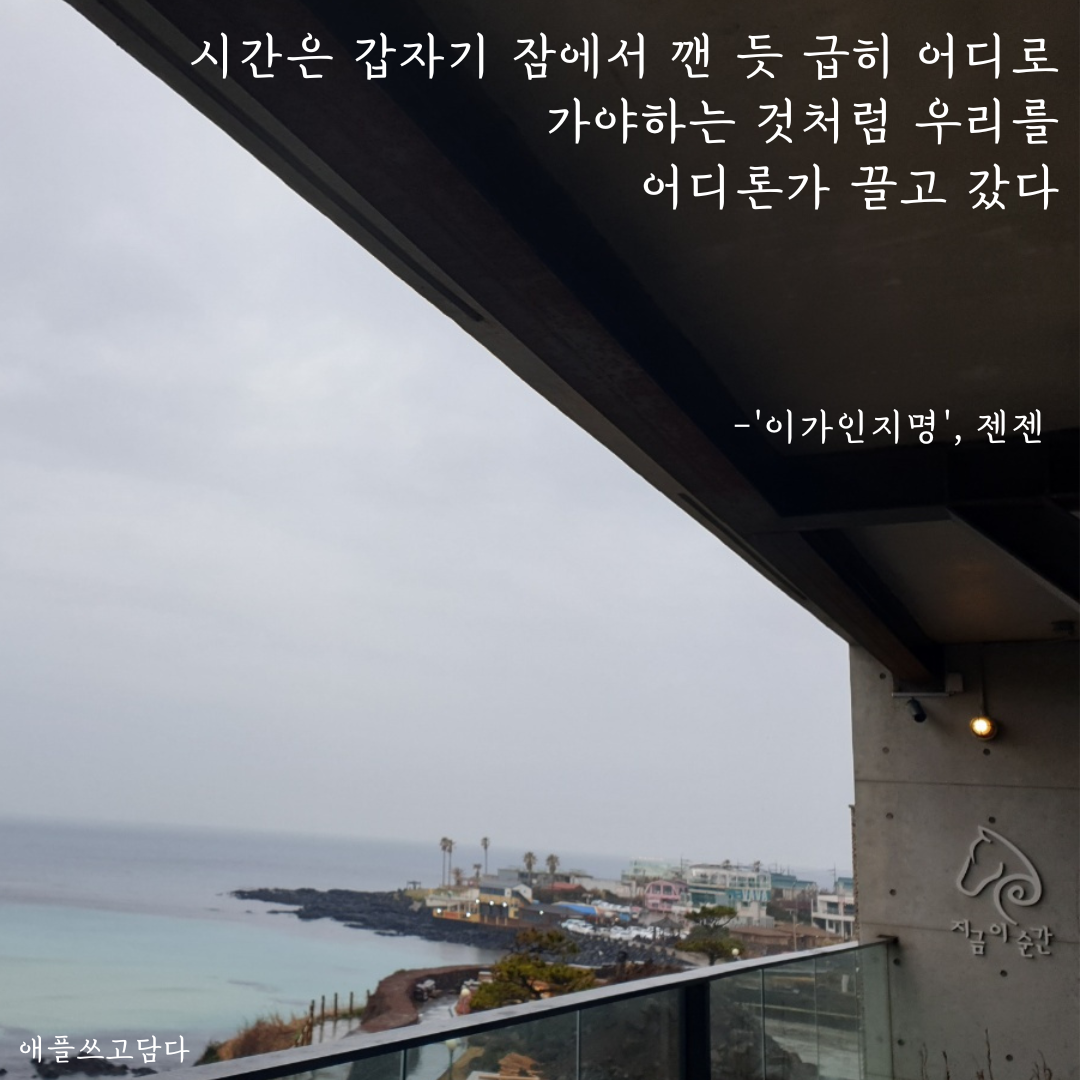 시간은 갑자기 잠에서 깬 듯 급히 어디로 가야하는 것처럼 우리를 어디론가 끌고 갔다. -이가인지명, 젠젠 (6).png