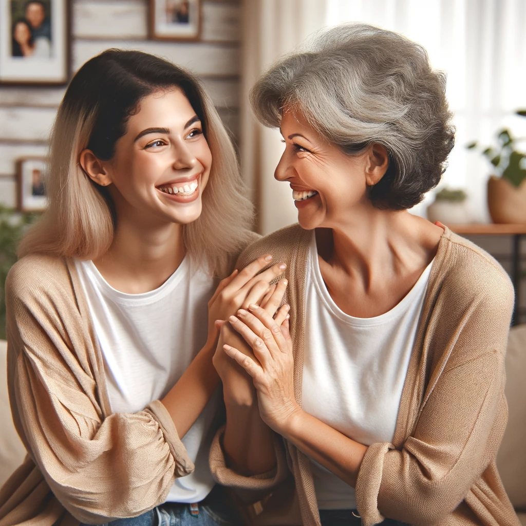 DALL·E 2023-12-28 11.32.34 - A happy daughter-in-law and a happy mother-in-law, sharing a joyful moment together. They are smiling and engaging in a warm, friendly conversation. B.png