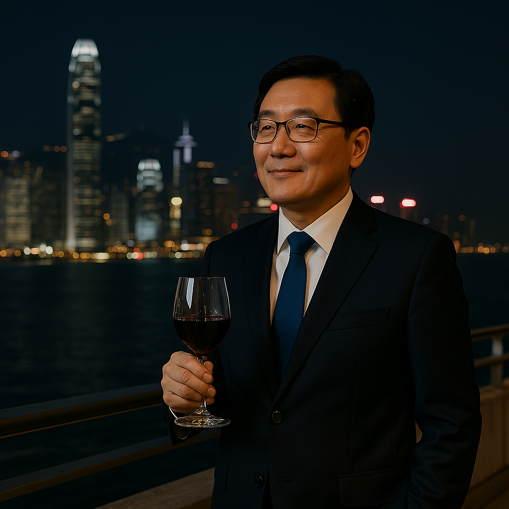 밤의 홍콩 테라스에서 와인을 한 잔 .png