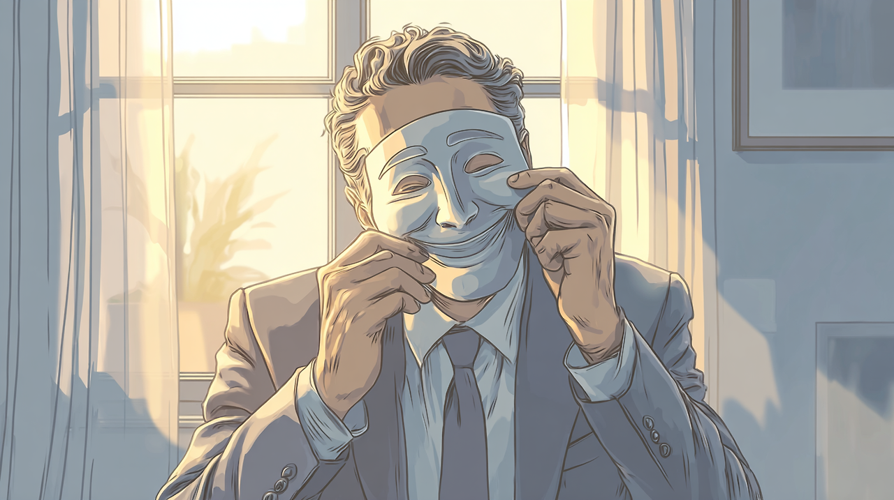 ninefire9_Business_person_removing_formal_mask_to_reveal_auth_61c904e9-9934-4edc-8d91-18a509b507c8_1.png