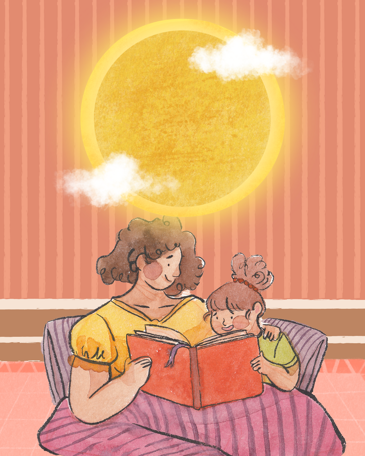 Orange Illustration Mom Canvas Print (1).png