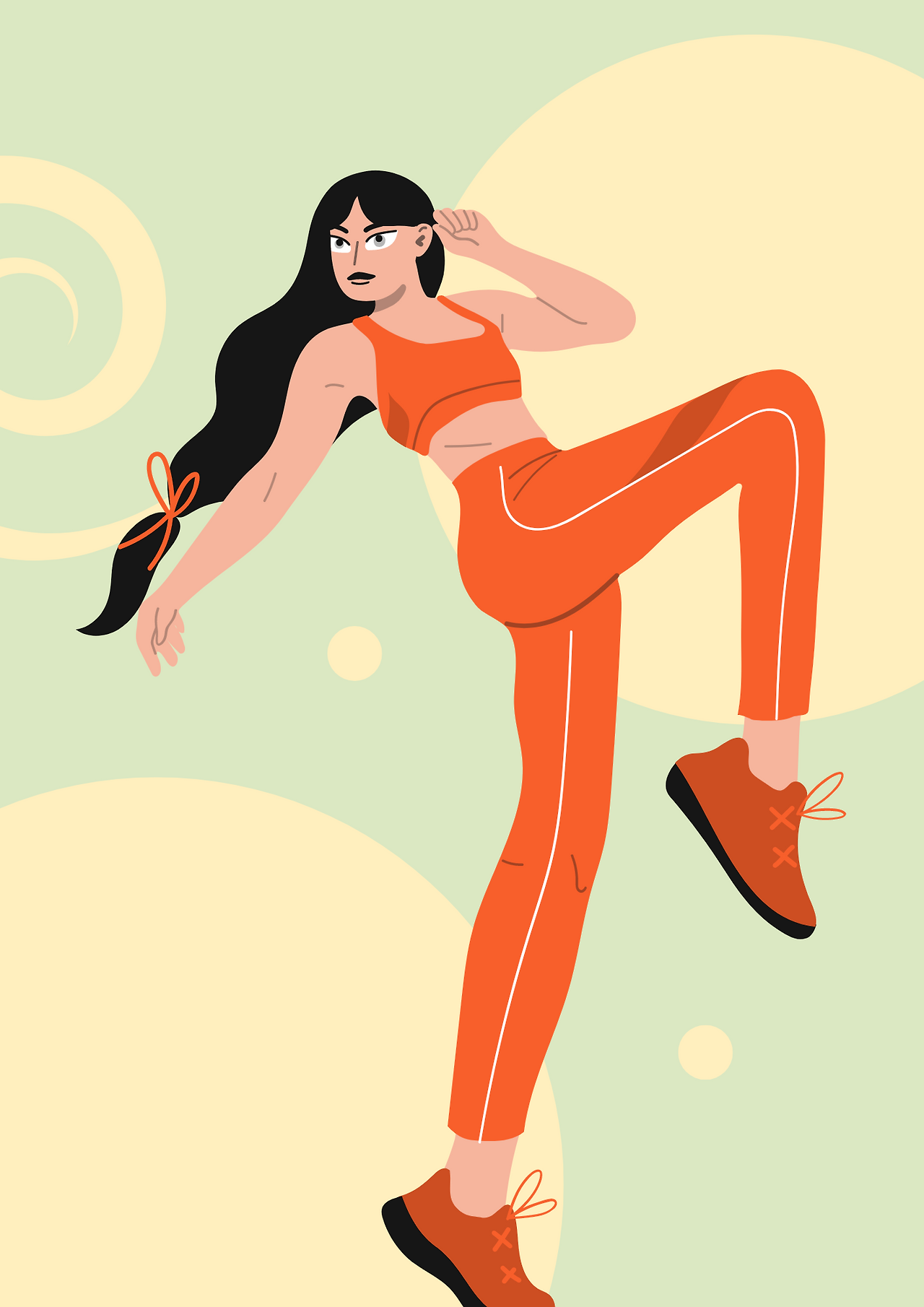 Creamy Yellow Orange Illustration Marathon Event Flyer.png